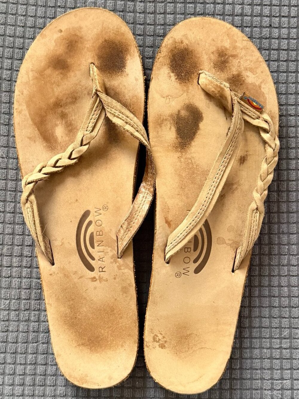 Rainbow Sandals - Flirty Braidy, Single Layer Narrow Strap with Braid, Size 10